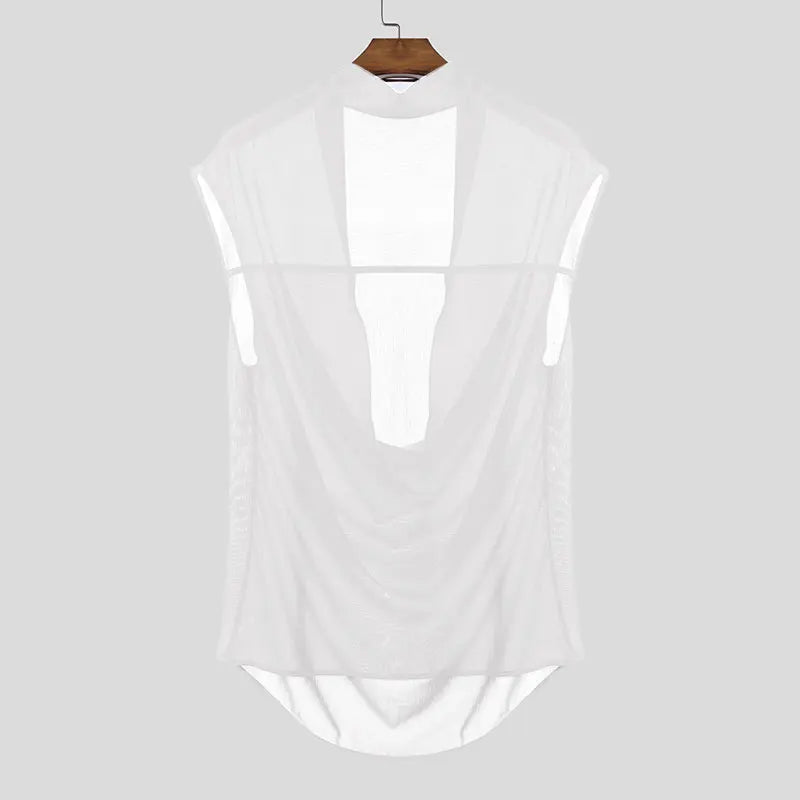 T-shirt casual patchwork trasparente da uomo - T-shirt uomo ATREND