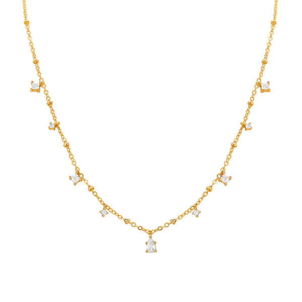 Collana con ciondoli di pietre trasparenti scintillanti da donne