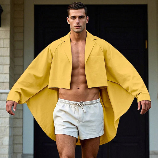 Giacca irregolare con coda lunga da uomo - Giacca uomo ATREND