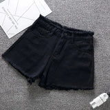 Pantaloncini di jeans con bordi ruvidi da donna - Pantaloncini di jeans donna ATREND