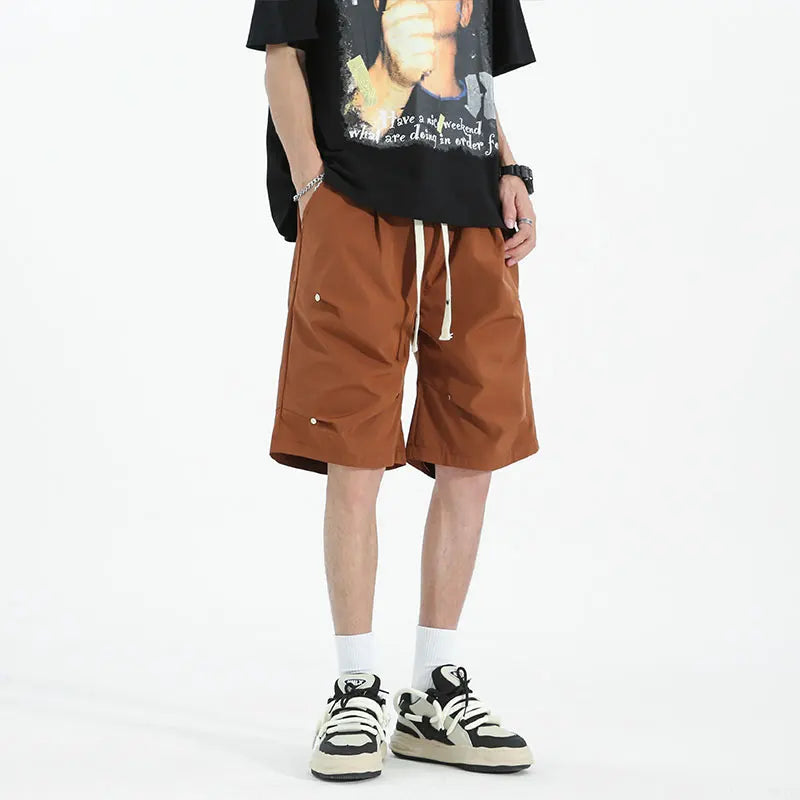 Men's Elastic Waistband Drawstring Casual Shorts