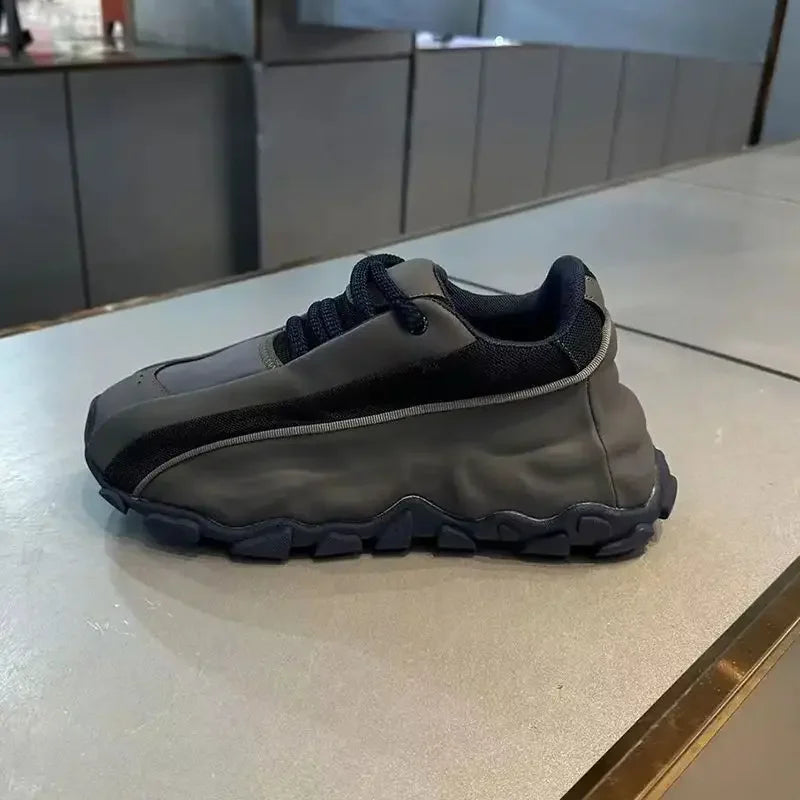 Sneaker chunkly in pelle microfibra da donna