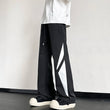 Pantaloni casual a gamba larga con bordo a contrasto e lacci da uomo - Pantaloni uomo ATREND