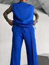 Set coordinato in tinta unita T-shirt senza maniche e pantaloni da uomo