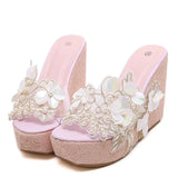 Zeppe alte con fiori da donna - zeppe ATREND