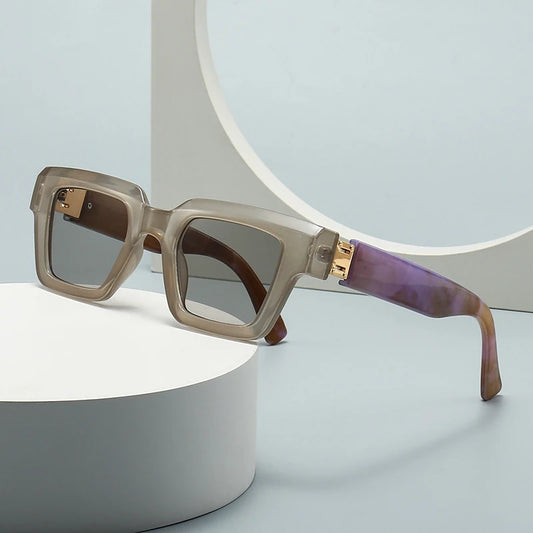Occhiali da sole quadrati bicolor con lenti chiare o scure da donna - Occhiali da sole donna ATREND
