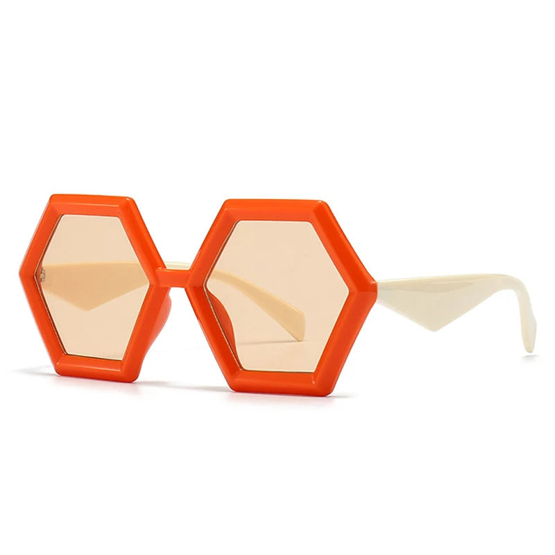 Occhiali da sole geometrici bicolor con lenti chiare unisex - Occhiali da sole unisex ATREND