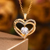 Collana con cuore e pietra portafortuna con brillantini e scritta da donna