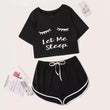 Pigiama casual t-shirt e pantaloncini da donna - Pigiama donna ATREND