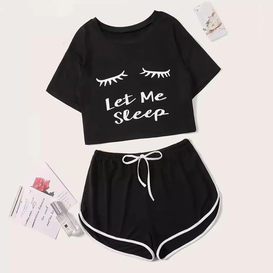 Pigiama casual t-shirt e pantaloncini da donna - Pigiama donna ATREND