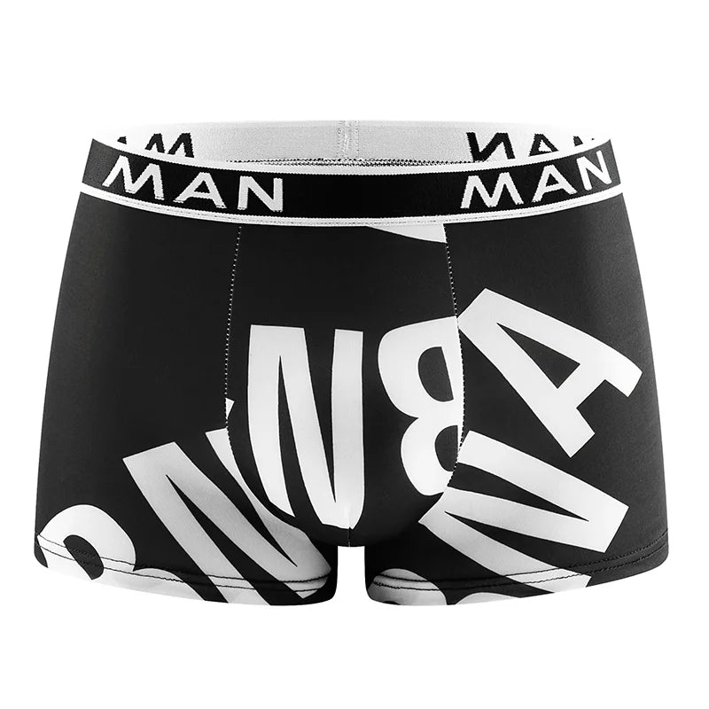 Men's 6 Piece Letter Print Casual Boxer Shorts