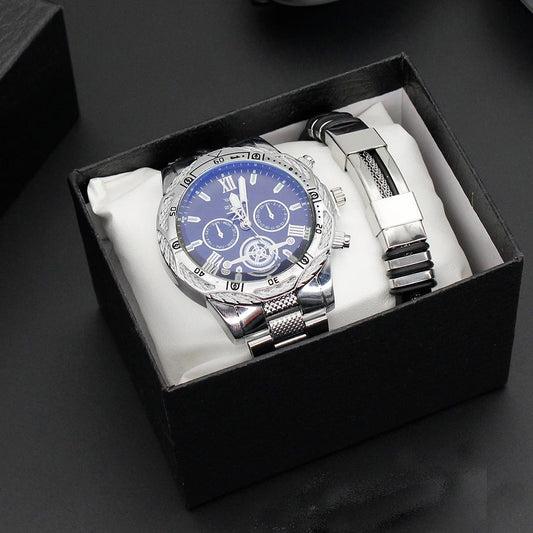 Casual Gift Idea Set with Men's Watch and Bracelet