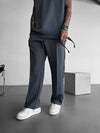 Set coordinato in tinta unita T-shirt senza maniche e pantaloni da uomo