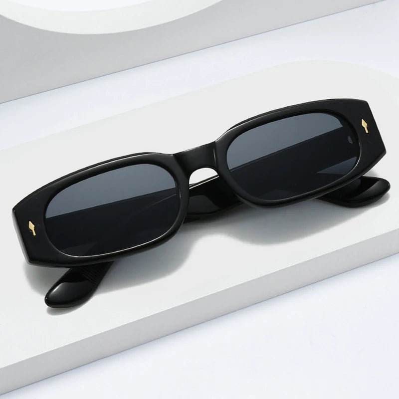 Occhiali da sole rettangolari bicolor con lenti trasparenti colorate unisex - Occhiali da sole unisex ATREND
