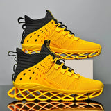Sneakers chunky patchwork casual con suola geometrica da uomo