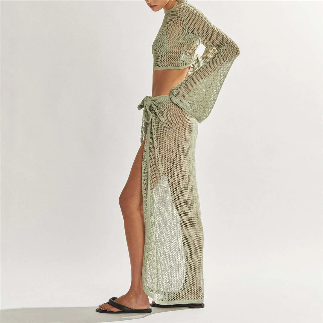 Traje de baño de malla transparente para mujer