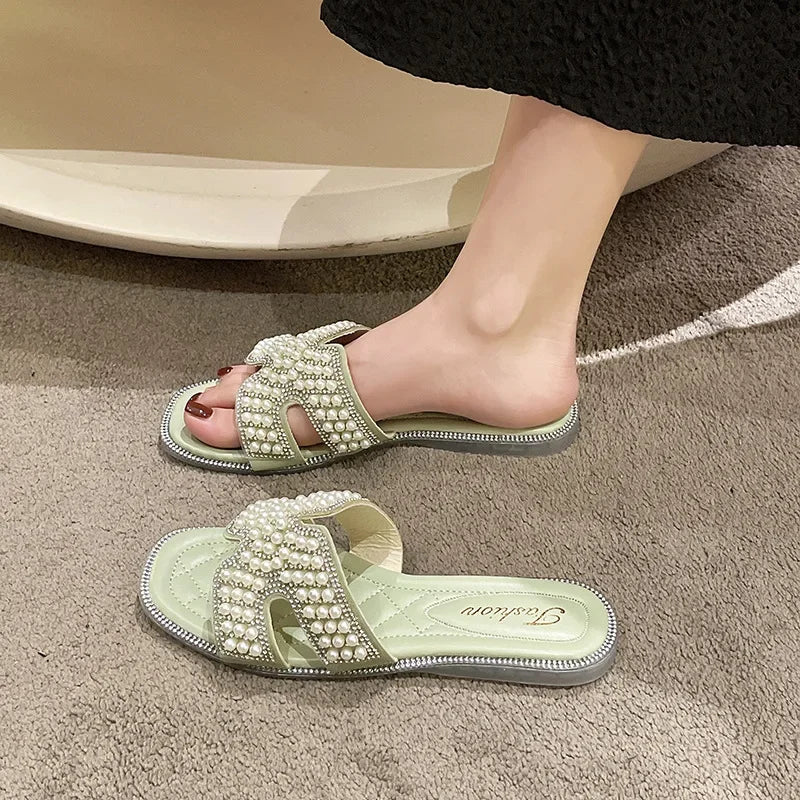 Ciabatte oudoor con fascia in perle da donna - Ciabatte donna ATREND