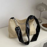 Borsa a tracolla casual con cinturino regolabile in pelle PU e catena da donna - Borsa a tracolla ATREND