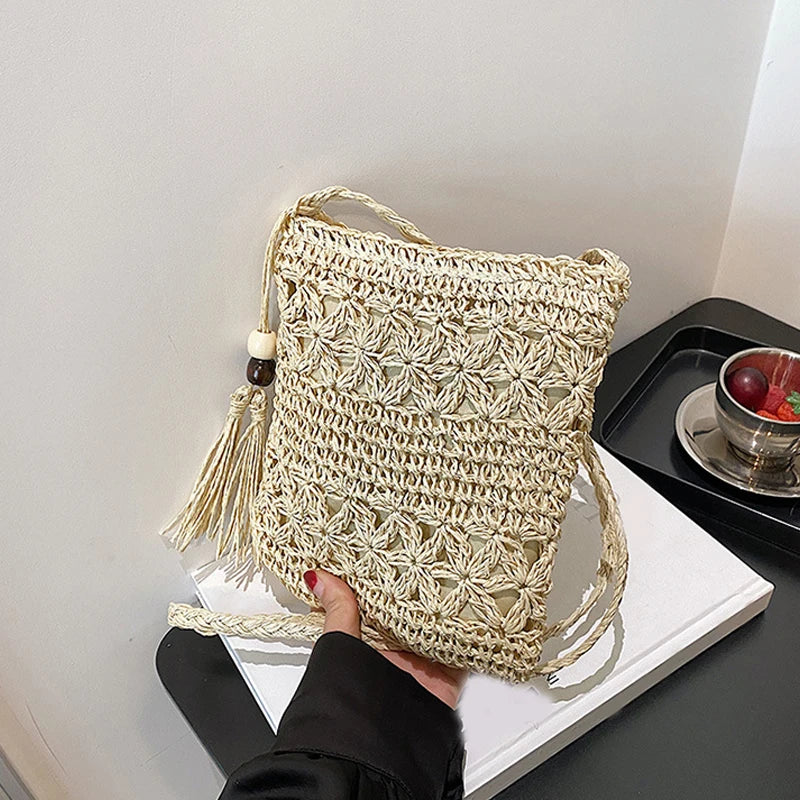 Borsa a tracolla lavorata a mano in cotone da donna - Borsa a tracolla ATREND