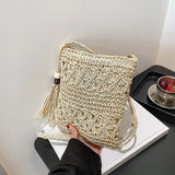 Borsa a tracolla lavorata a mano in cotone da donna - Borsa a tracolla ATREND