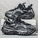 Sneakers chunky in pelle microfibra da uomo