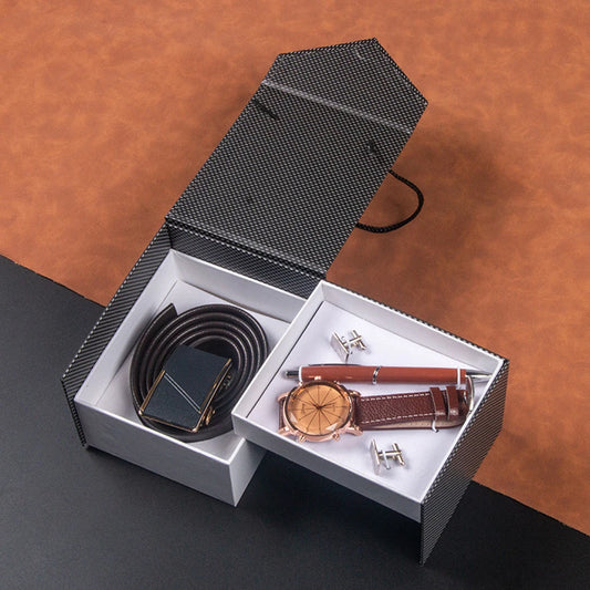 Set idea regalo casual con orologio cintura penna e un paio di gemelli da uomo - Idea regalo uomo ATREND