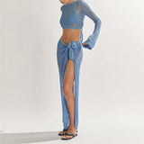 Traje de baño de malla transparente para mujer