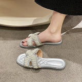 Ciabatte oudoor con fascia in perle da donna - Ciabatte donna ATREND