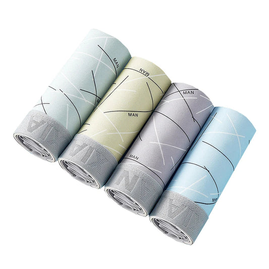 Boxer casual 4 pezzi multicolor con fascia elastica da uomo - Boxer uomo ATREND