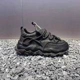 Sneakers chunky casual con suola morbida in pelle PU da uomo