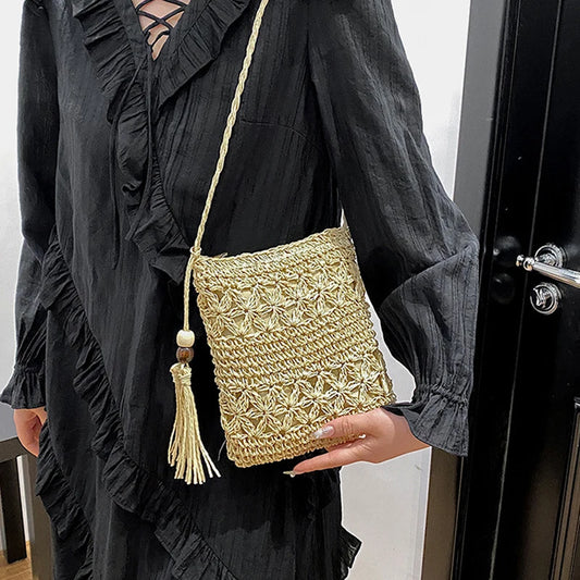Borsa a tracolla lavorata a mano in cotone da donna - Borsa a tracolla ATREND