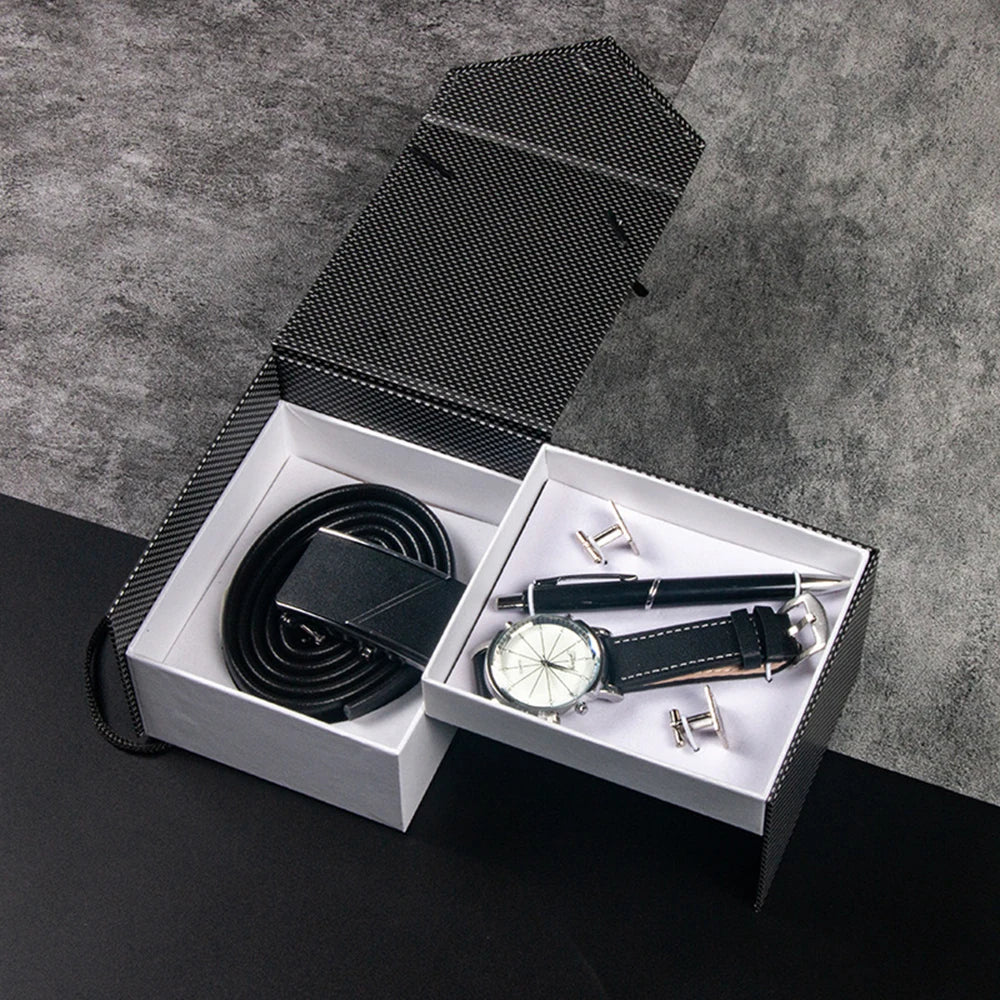 Set idea regalo casual con orologio cintura penna e un paio di gemelli da uomo - Idea regalo uomo ATREND