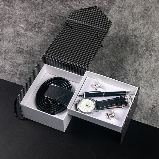 Set idea regalo casual con orologio cintura penna e un paio di gemelli da uomo - Idea regalo uomo ATREND