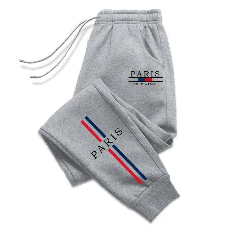 Pantaloni sportivi con fascia elastica con lacci e stampa a lettere unisex - Pantaloni sportivi unisex ATREND