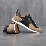 Sneakers casual patchwork in pelle PU e velluto unisex