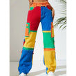 Jeans casual multicolor a vita alta da donna