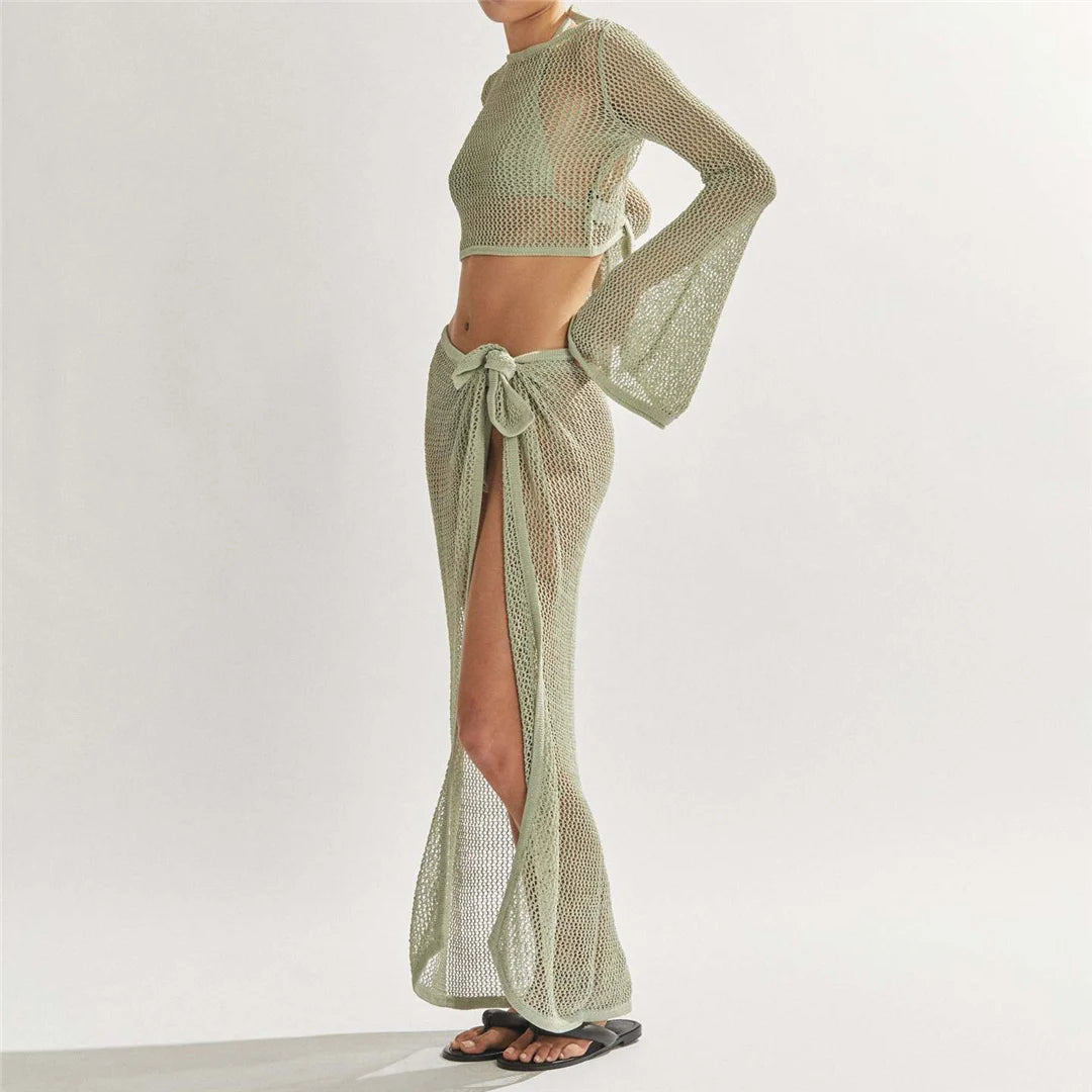 Traje de baño de malla transparente para mujer