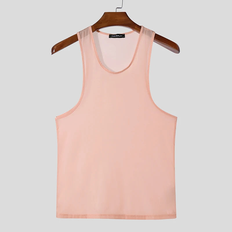 Canottiera casual trasparente da uomo - Canottiera uomo ATREND