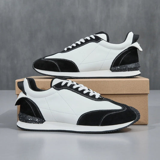 Sneakers casual patchwork in pelle PU e velluto unisex