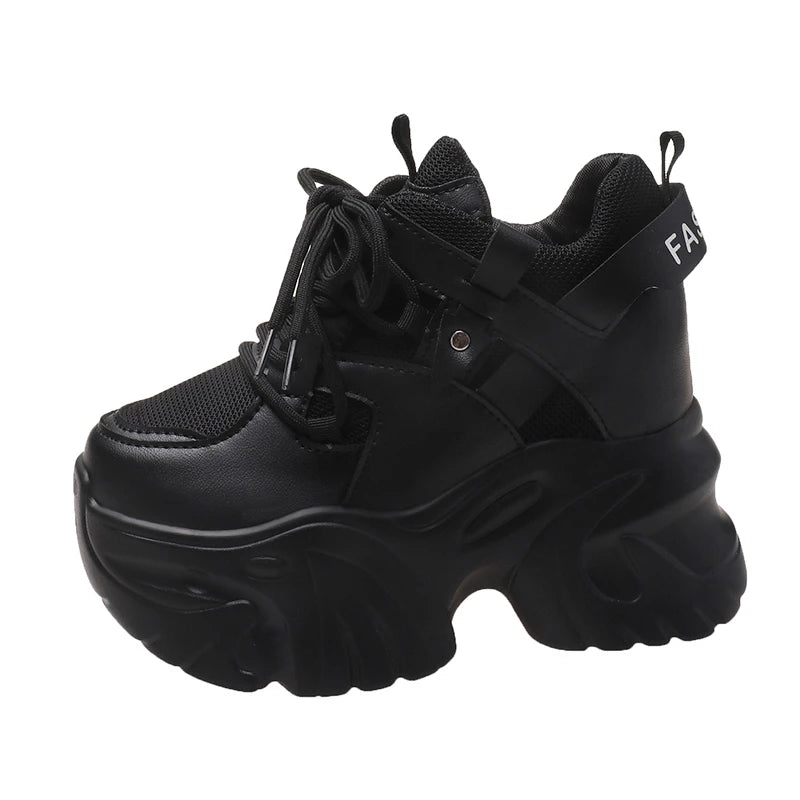 Sneakers casual con lacci para alta e materiale mesh da donna - Sneakers donna ATREND