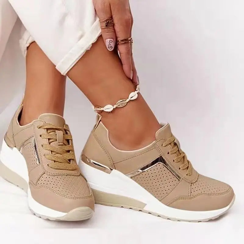 Sneakers casual con para alta dietro e lacci da donna - Sneakers donna ATREND