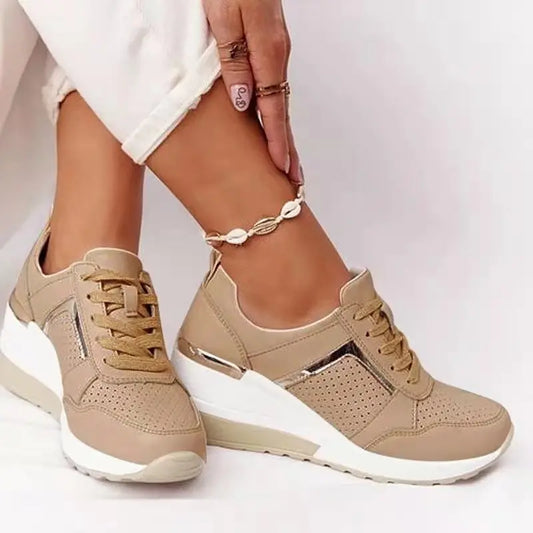 Sneakers casual con para alta dietro e lacci da donna - Sneakers donna ATREND