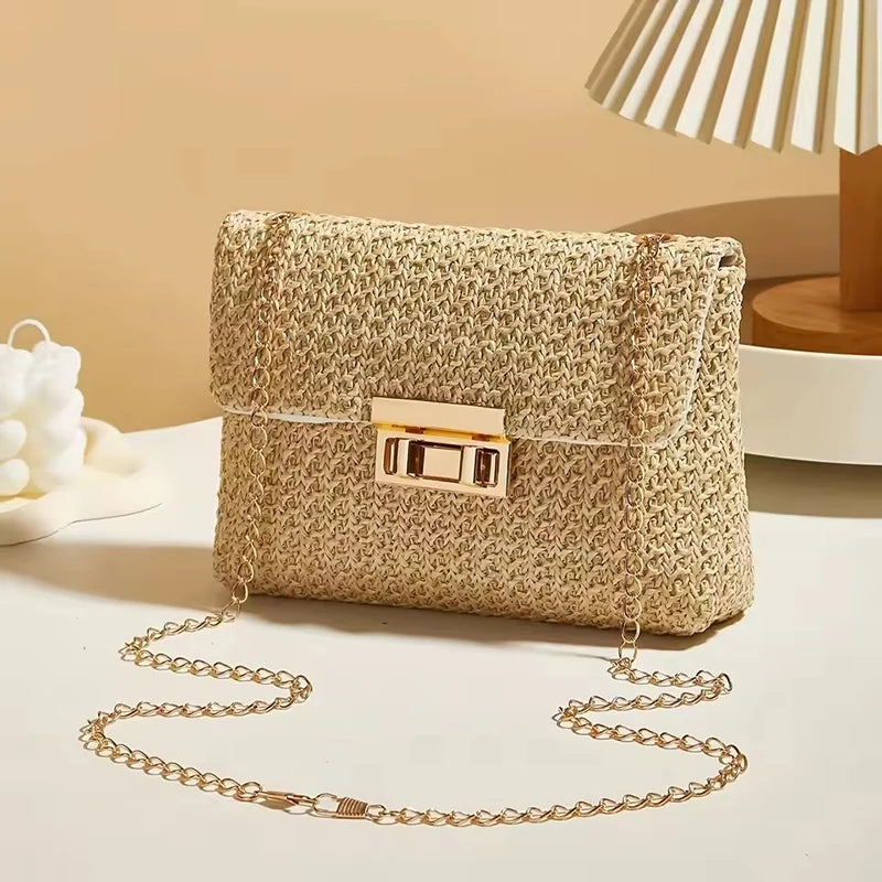 Borsa a spalla in paglia con tracolla da donna - Borsa a spalla ATREND
