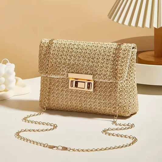 Borsa a spalla in paglia con tracolla da donna - Borsa a spalla ATREND