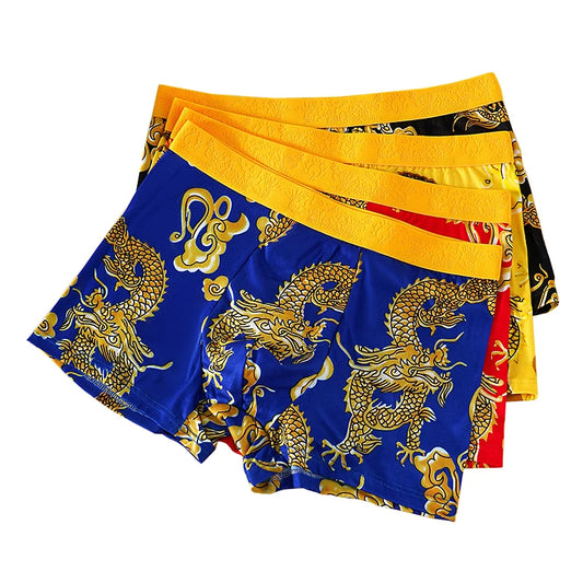 Boxer casual 4 pezzi con stampa animale e fascia elastica da uomo - Boxer uomo ATREND