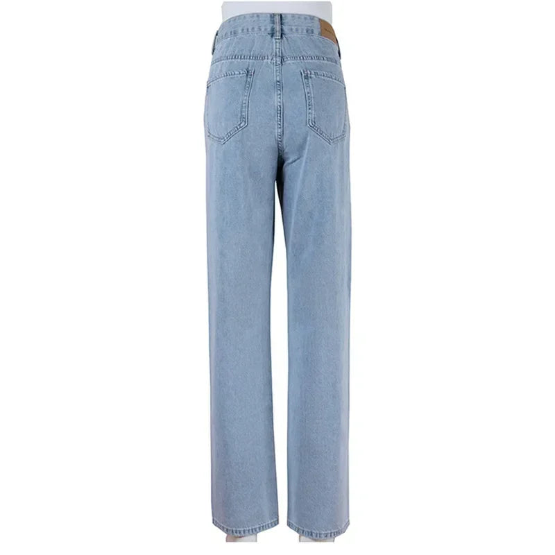 Jenas casual strappati con gamba larga da donna - Jeans donna ATREND