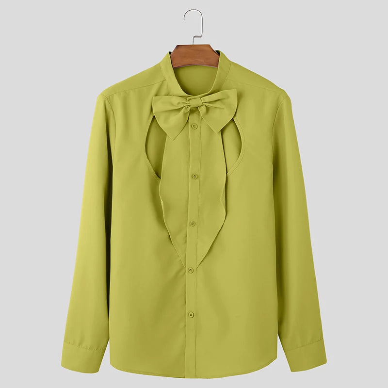Camicia con chiusura a fiocco frontale da uomo - Pantaloni uomo ATREND