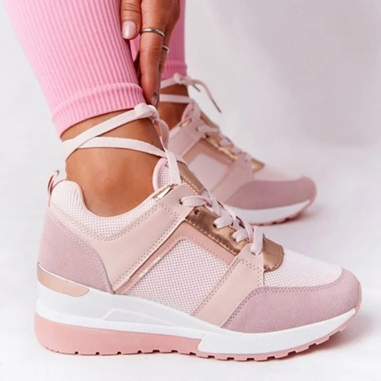 Sneakers casual con para alta dietro e lacci da donna - Sneakers donna ATREND