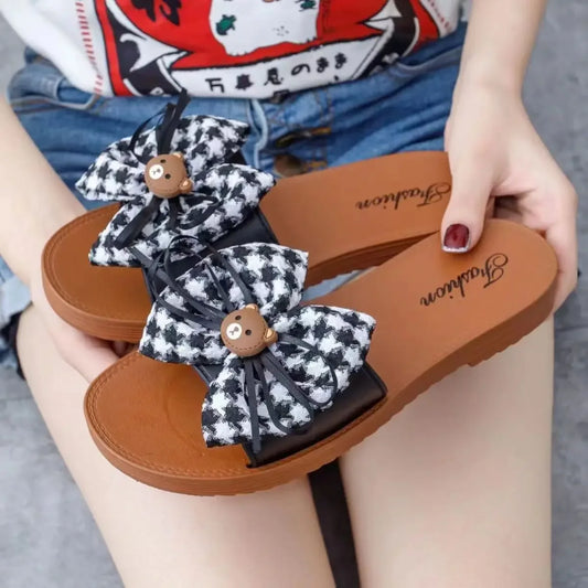Ciabatte casual con fiocco frontale da donna - Ciabatte donna ATREND