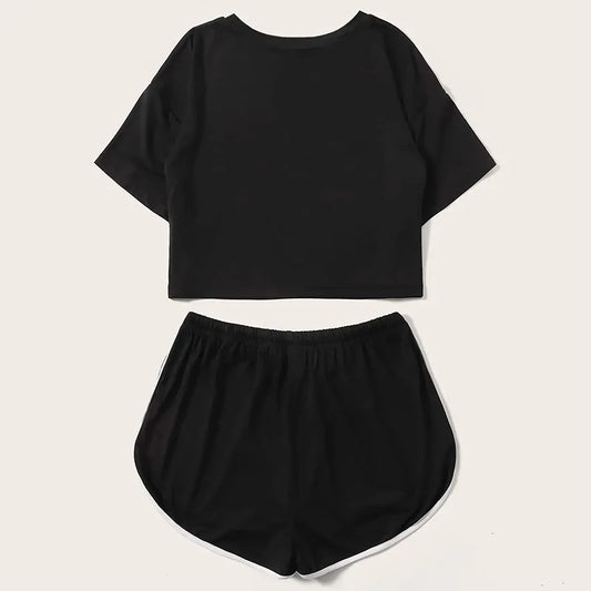 Pigiama casual t-shirt e pantaloncini da donna - Pigiama donna ATREND